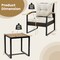 Outdoor Patio Furniture Set 3 Piece Acacia Wood Rattan Chairs Coffee Table Set